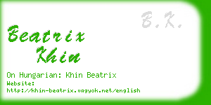 beatrix khin business card